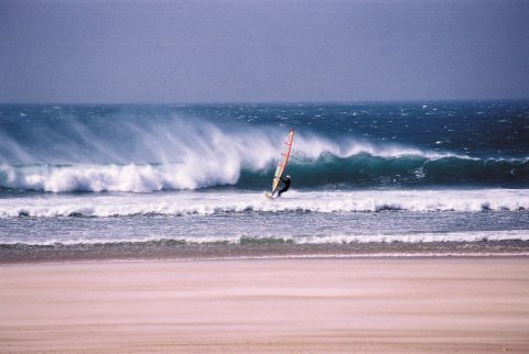 Windsurfing in Jersey in St Ouens Bay